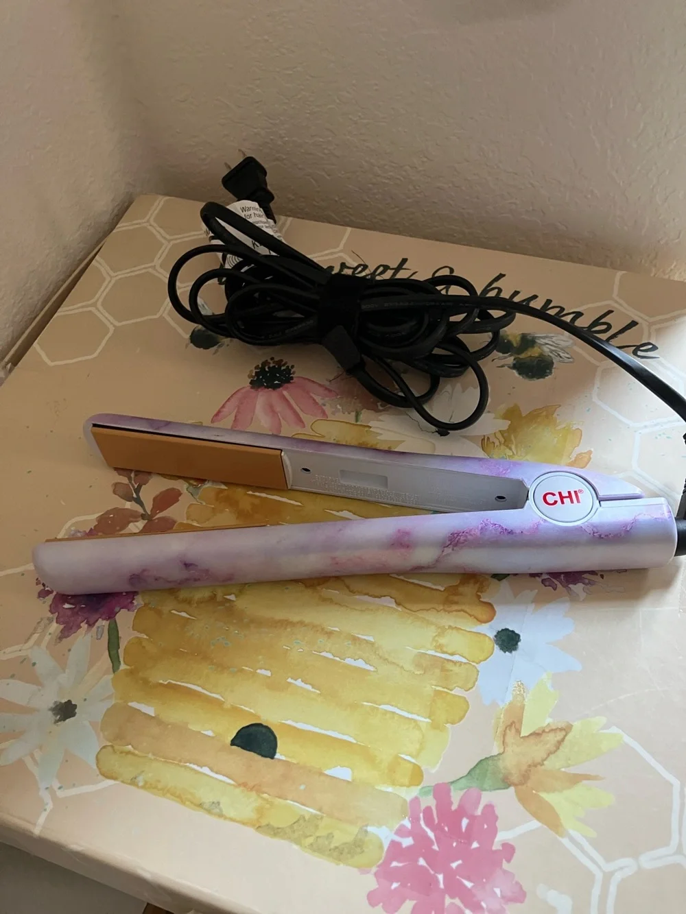 CHI Pink Marble Ceramic Hair Straightener - Smooth Styling Flat Iron